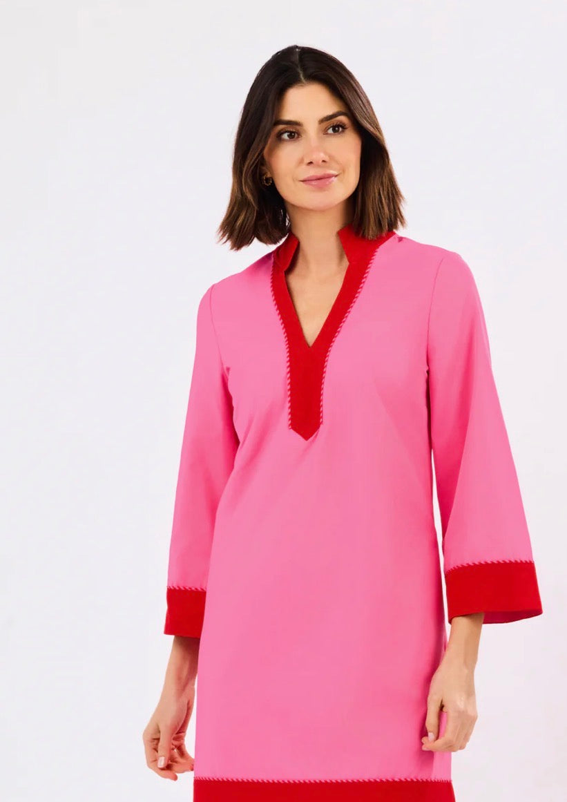 Mary Square Brenda Dress - Pink/Red