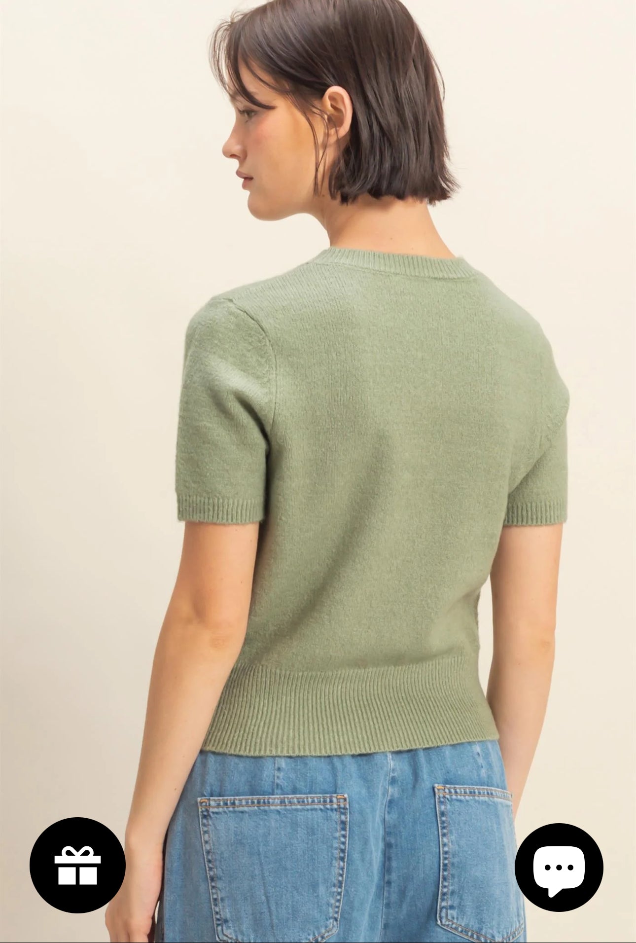 Short Sleeve Knit Sweater
