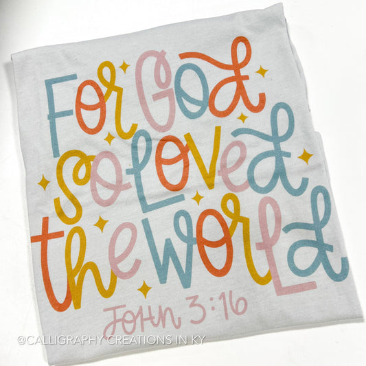 Silver John 3:16 Tee