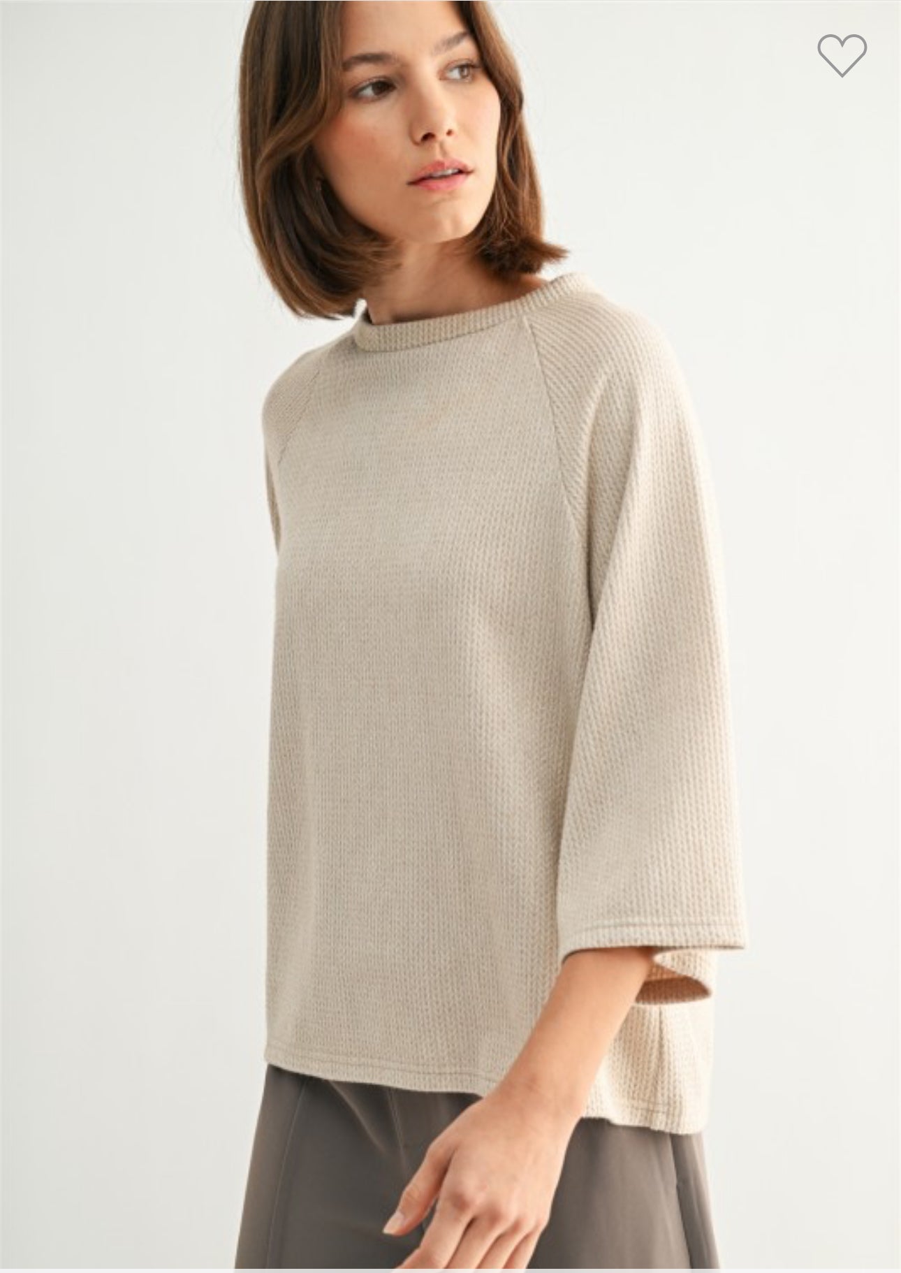 Knitted Raglan Sweater Top - Talk of the Town