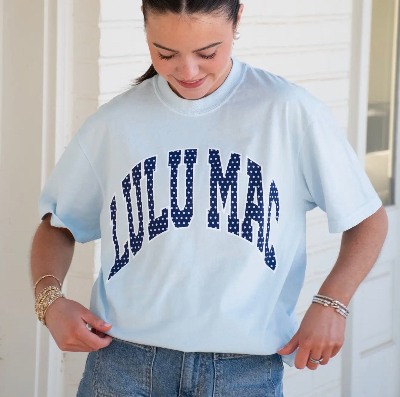 Polka Dot Chambray Lulu Mac Tee