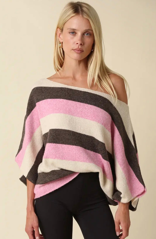Pretty In Pink Striped Sweater