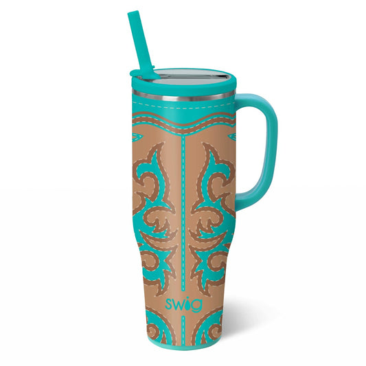 Boot Scootin’ Turquoise Leakproof 40 oz Swig Mega Mug