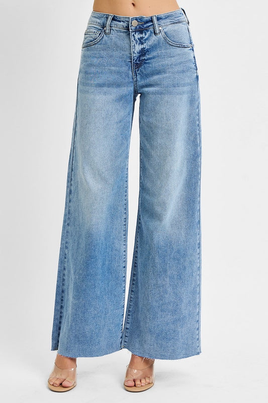 Risen-Tummy Control High Rise Ankle Palazzo Pants