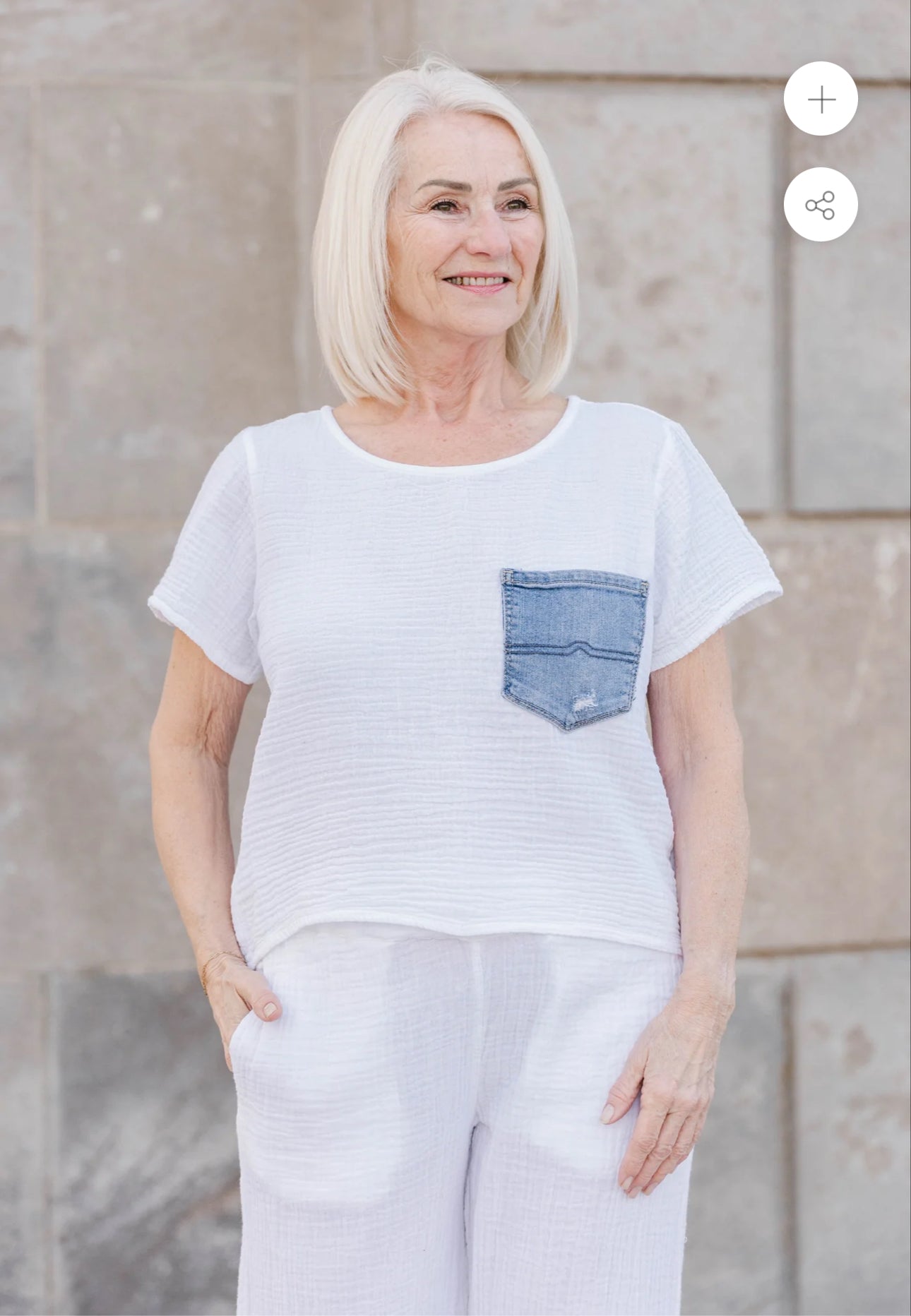 The Aletta Top by Shannon Passero Cotton Gauze & Up Cycled Denim