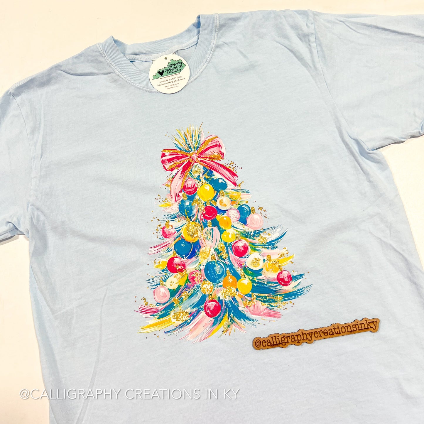 Blue Glitter Tree CC Tee