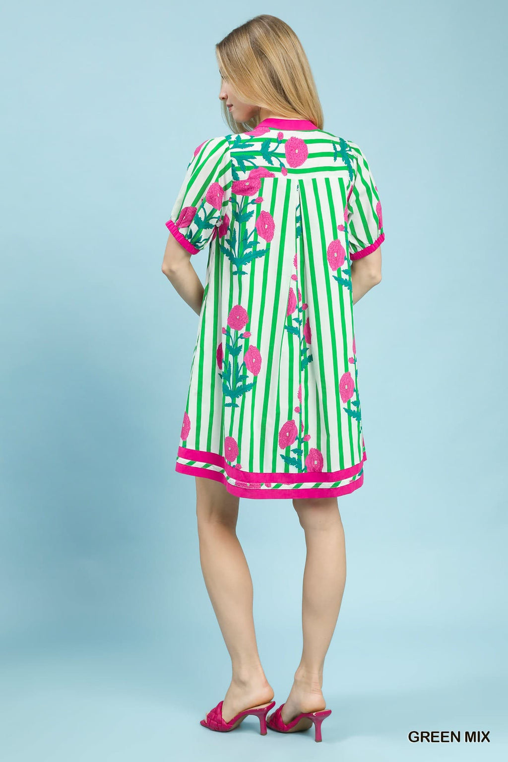 Pink Petals & Stripes Dress