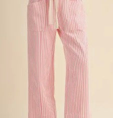 Pretty In Pink Striped Pants