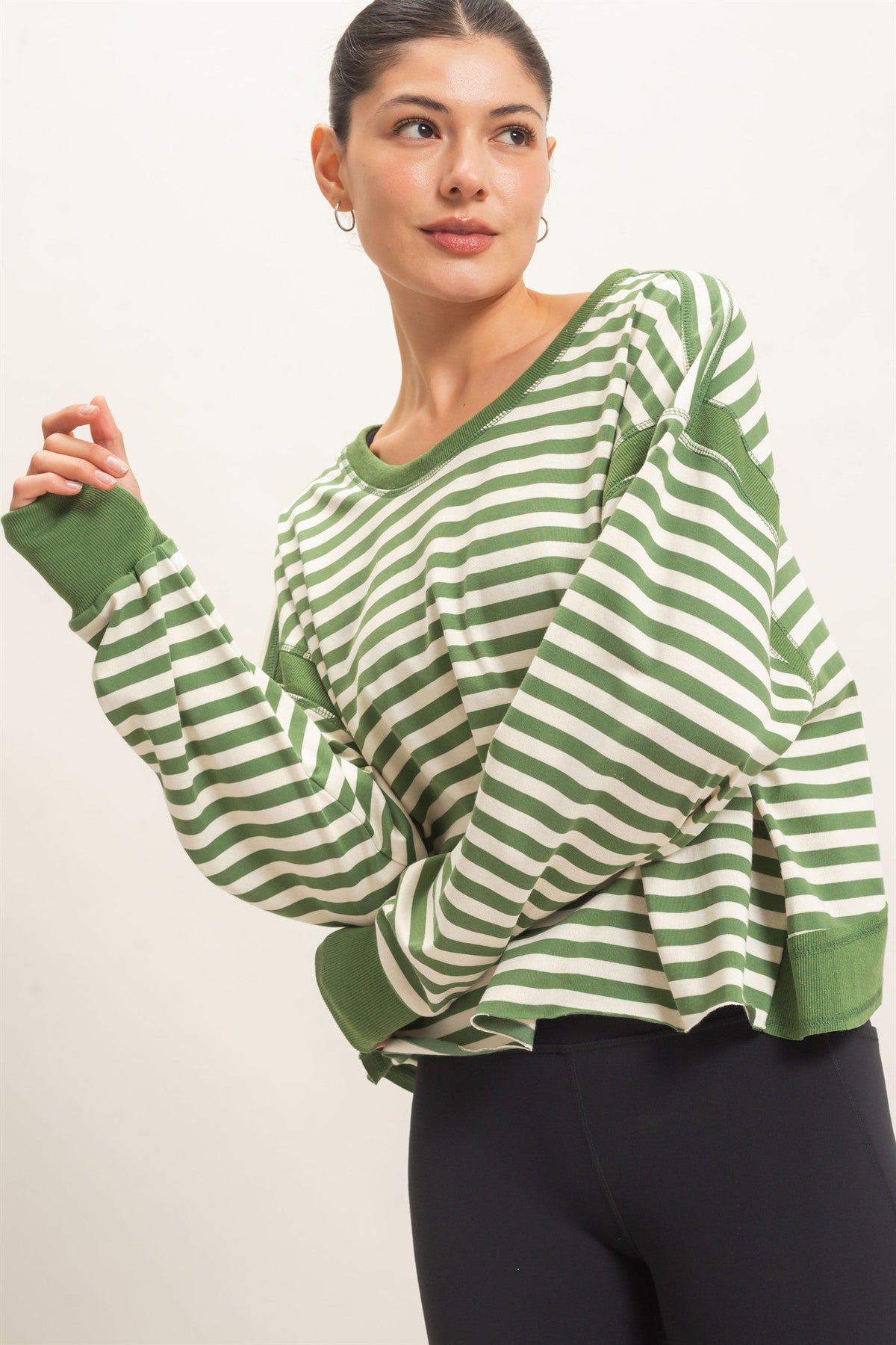 Hyfve-Striped Long Sleeve Top