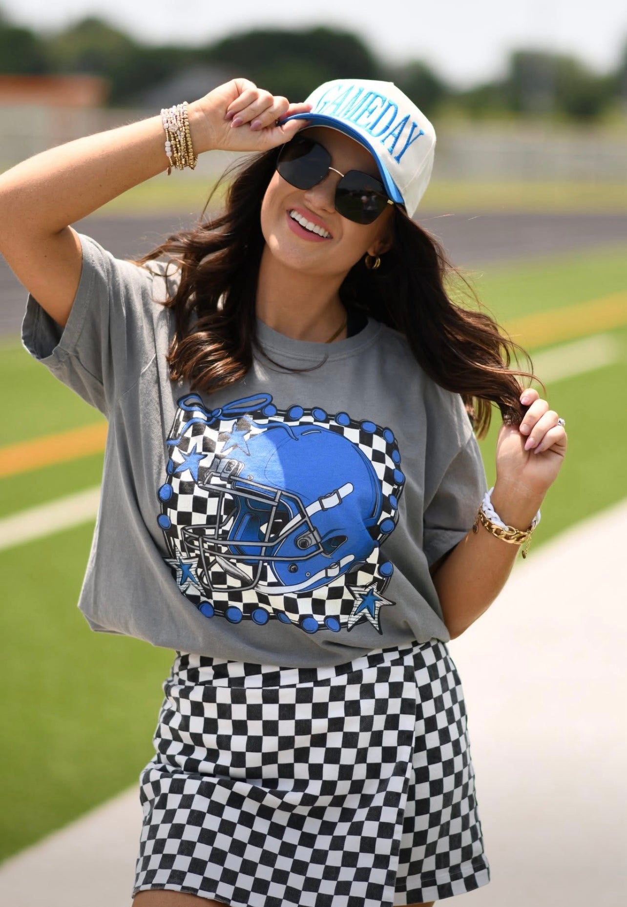 Checkered Royal Helmet Tee