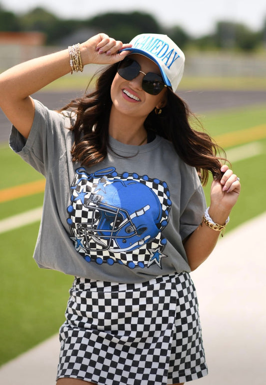 Checkered Royal Helmet Tee