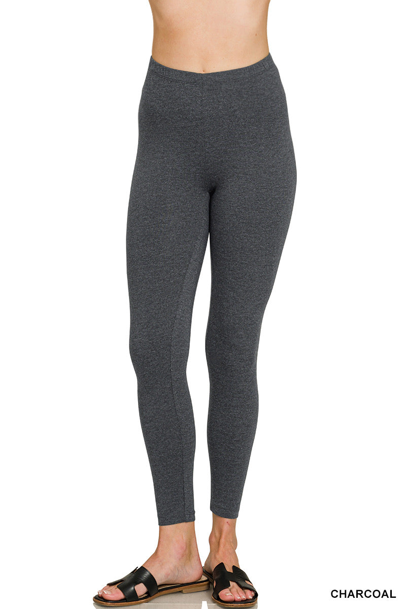 Zenana- PREMIUM COTTON FULL LENGTH LEGGINGS
