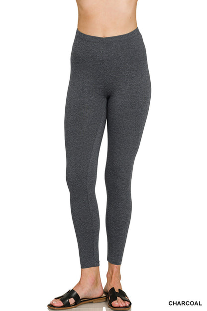 Zenana- PREMIUM COTTON FULL LENGTH LEGGINGS