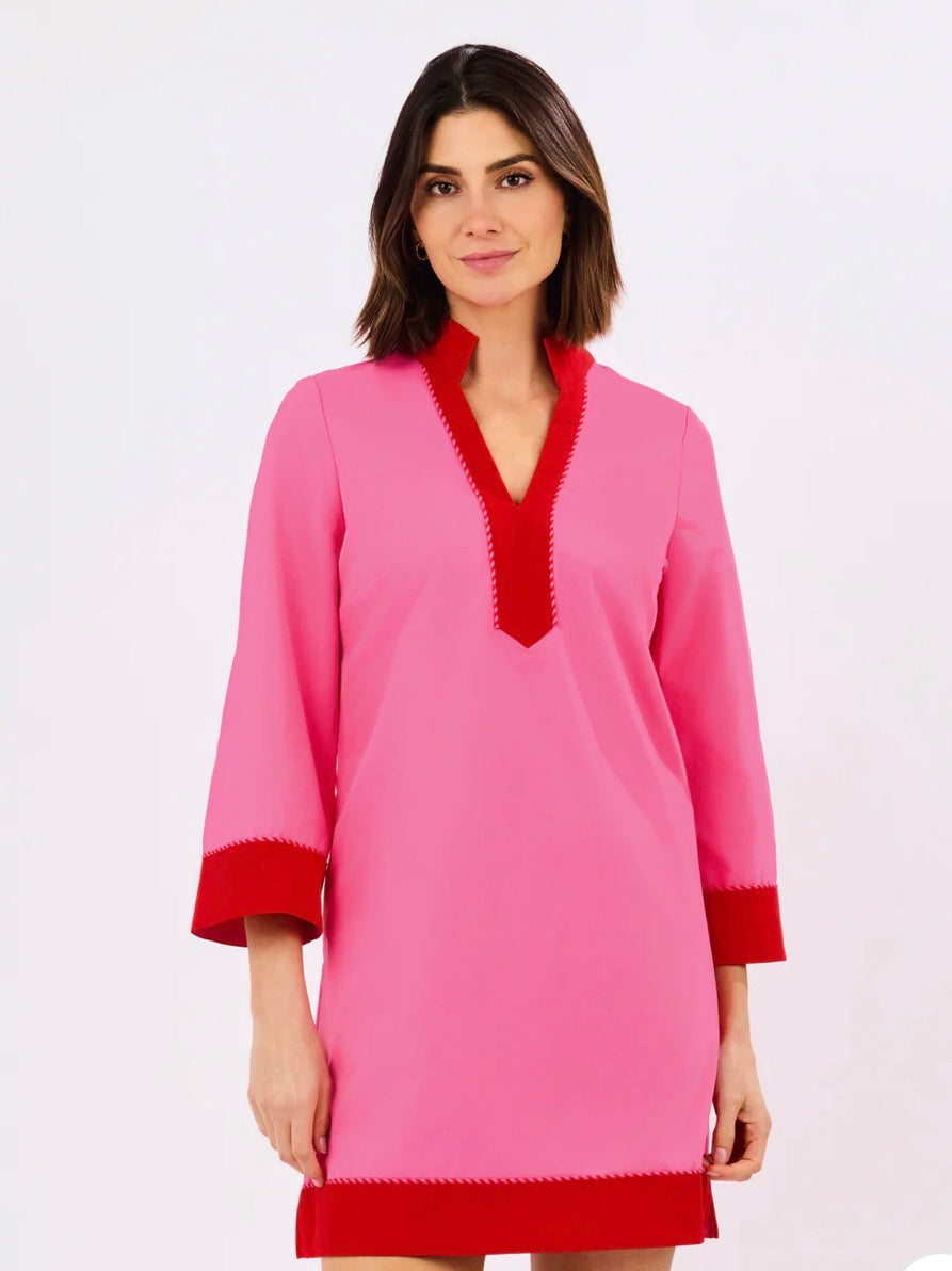 Mary Square Brenda Dress - Pink/Red
