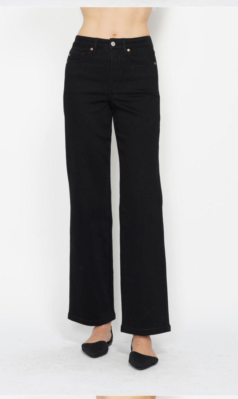 BB-Judy Blue Black Straight Tummy Control Jeans