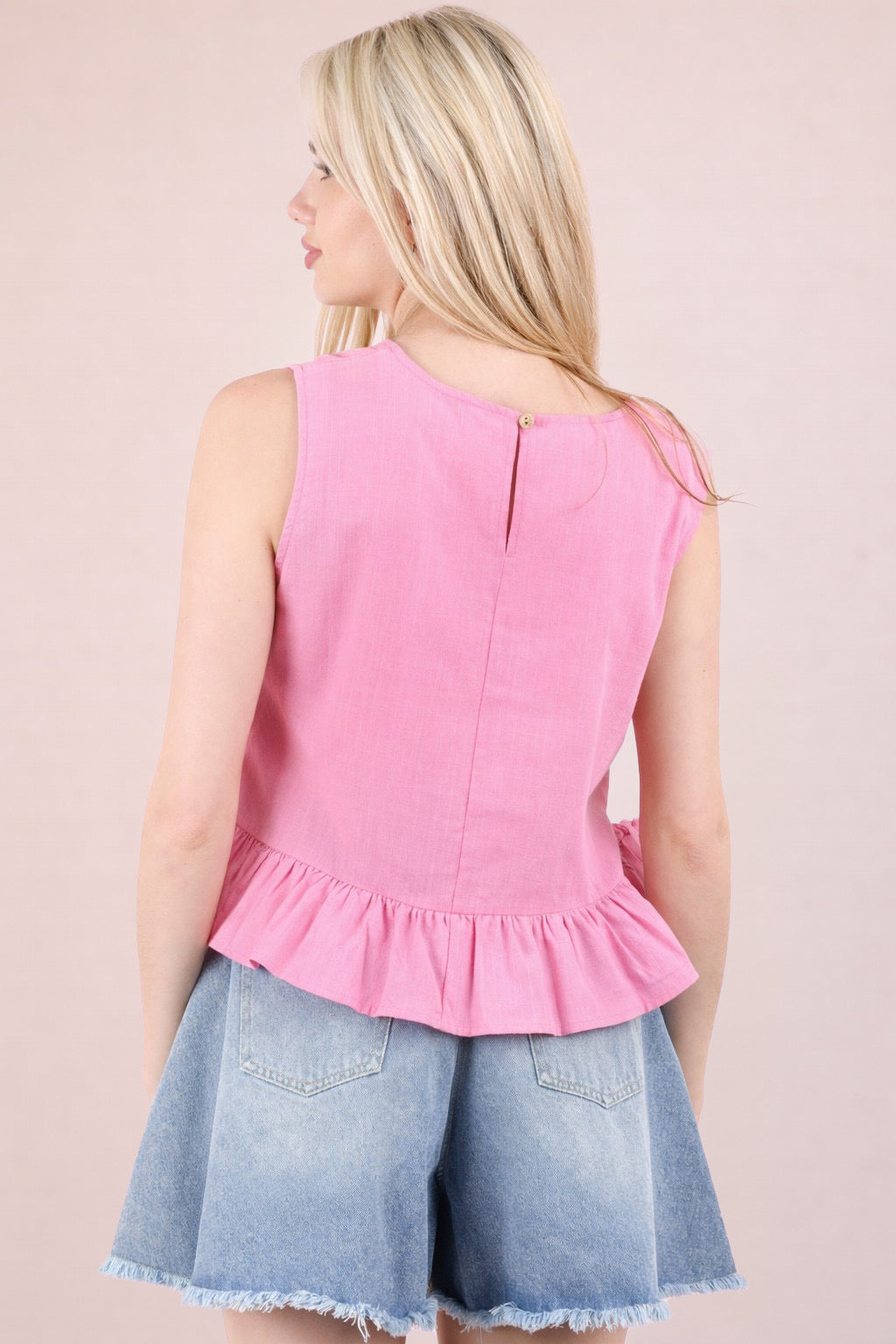 Side Tie Detail Ruffled Top