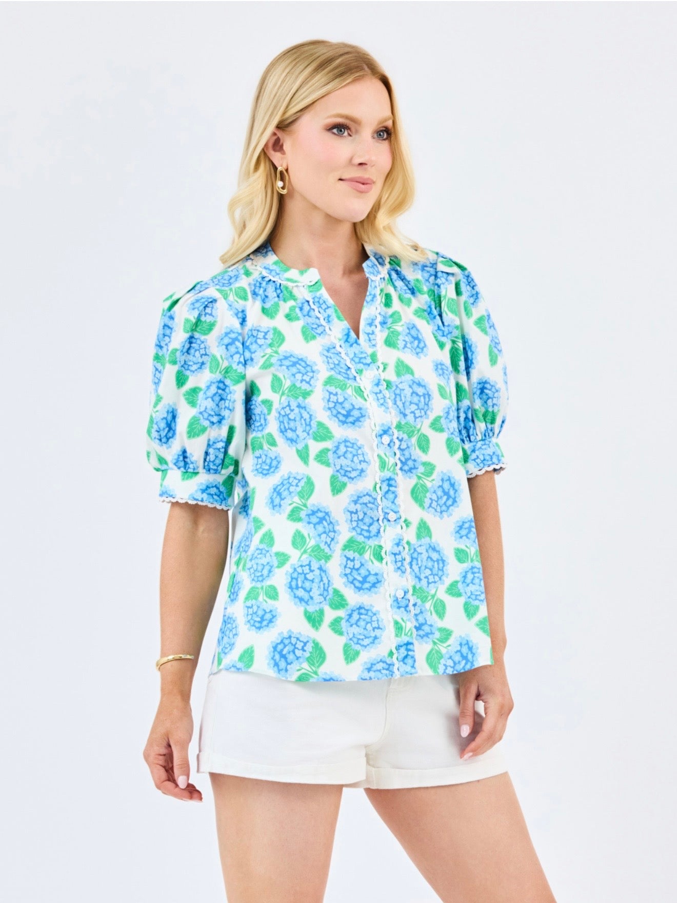 Mary Square Elaine Top Summerfair Blue