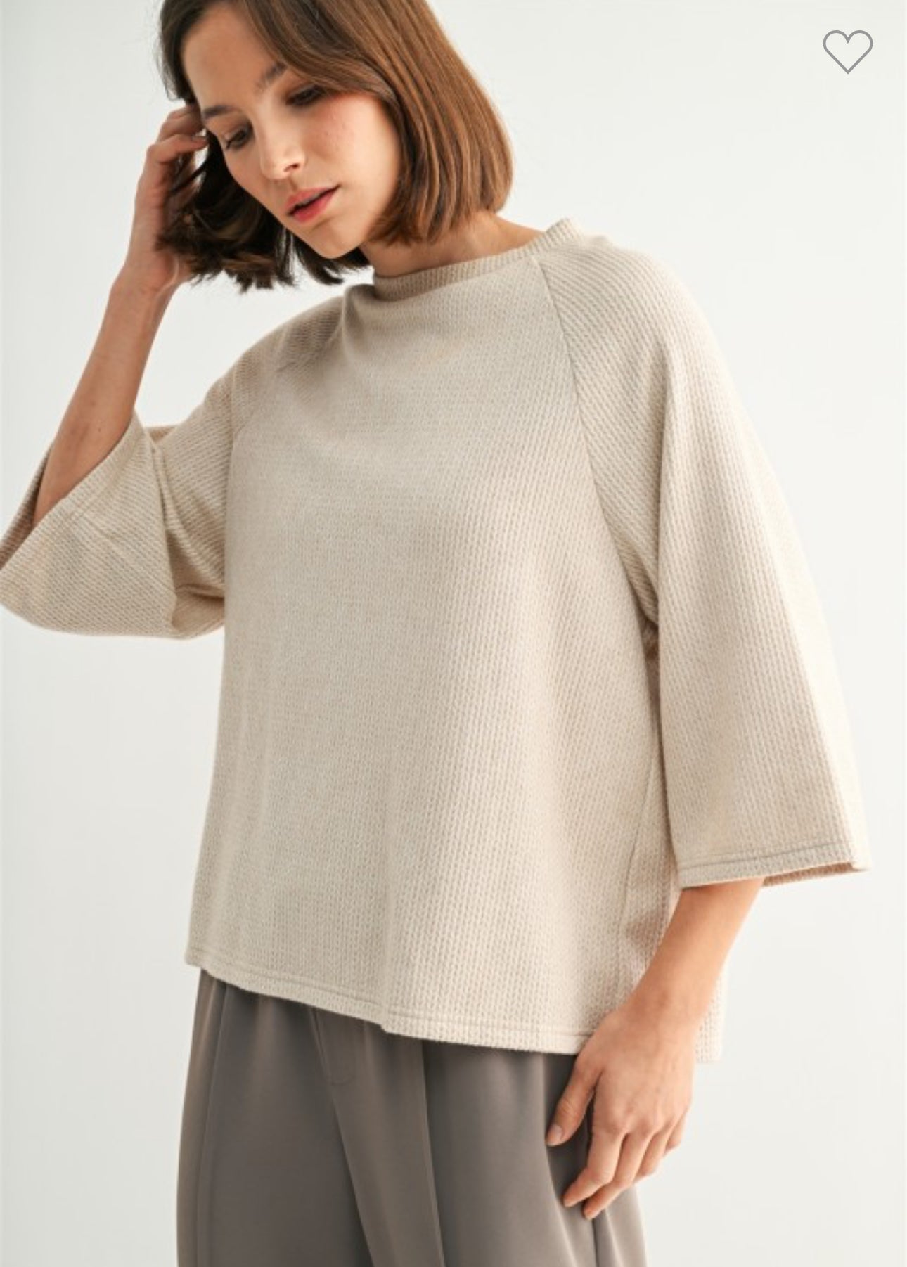Knitted Raglan Sweater Top - Talk of the Town