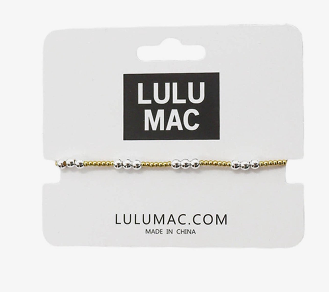Mixed Silver & Gold Beaded Stretch Bracelet