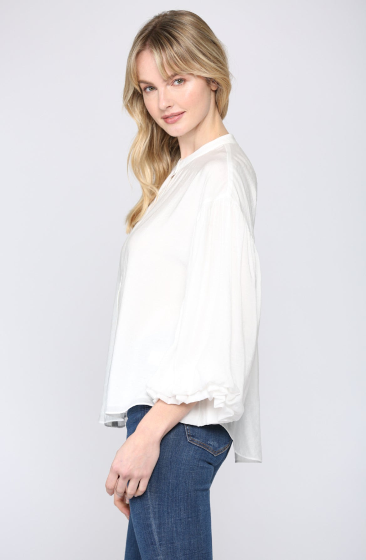 Puff Sleeve Button Down Shirt