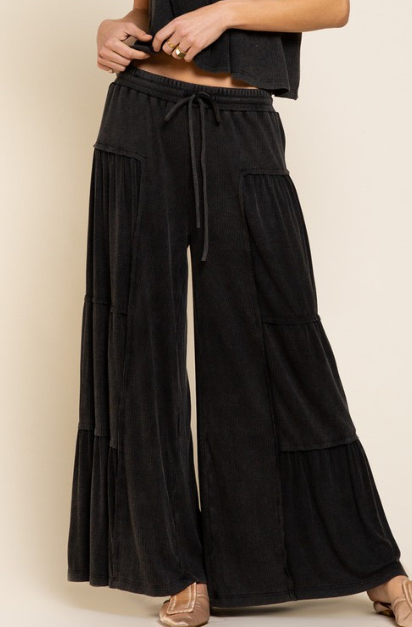 Ribbed Wide Leg Pant