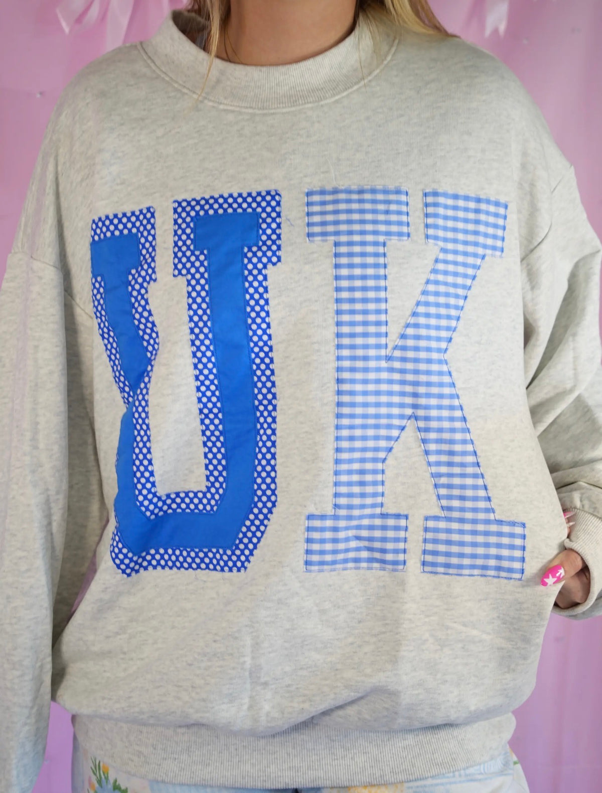 Wildcat Patchwork Mock-Neck