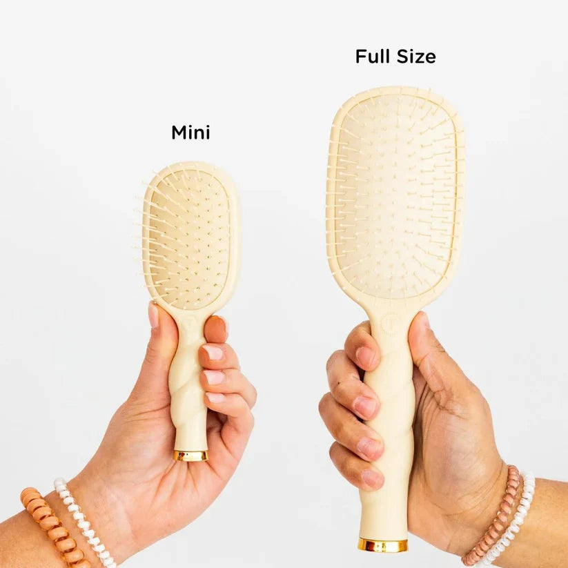 Teleties Mini Detangler Hair Brush for Medium Hair - Tan