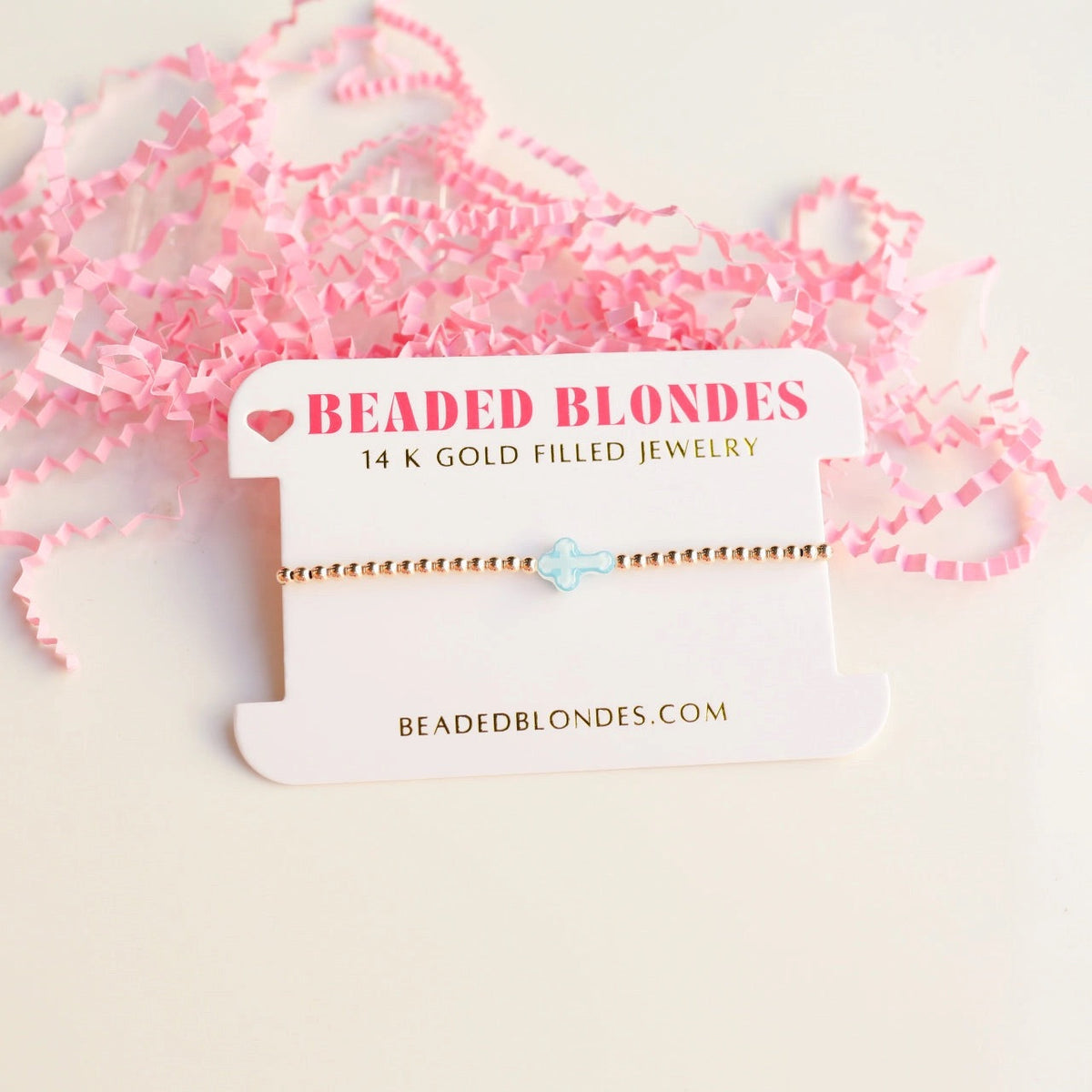 Blue Cross Beaded Blondes Bracelet