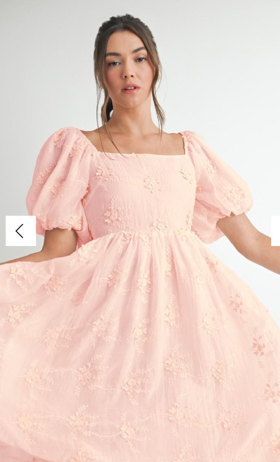 Embroidered Short Sleeve Midi Dress