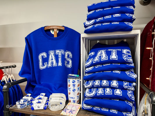 Distressed Cats Pocket Sweatshirt