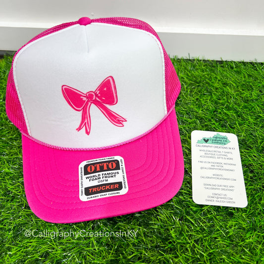 Pink Bow Trucker Hat