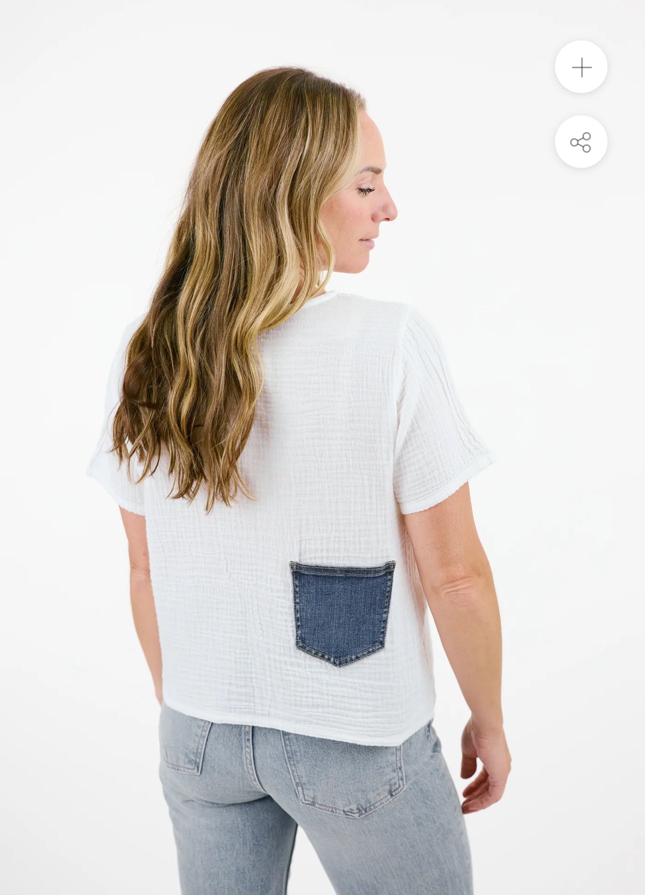 The Aletta Top by Shannon Passero Cotton Gauze & Up Cycled Denim