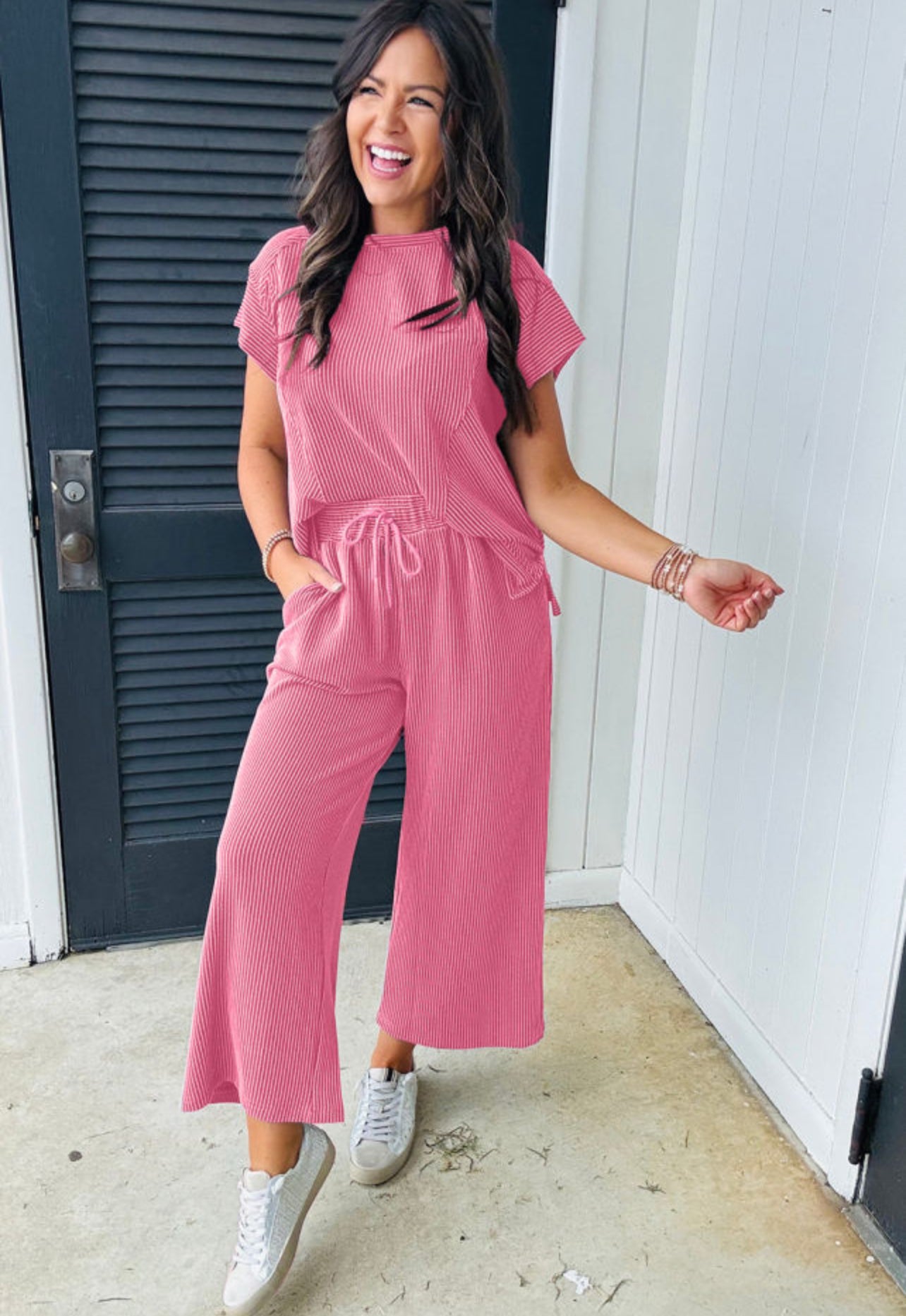 Bright Pink Knit Set