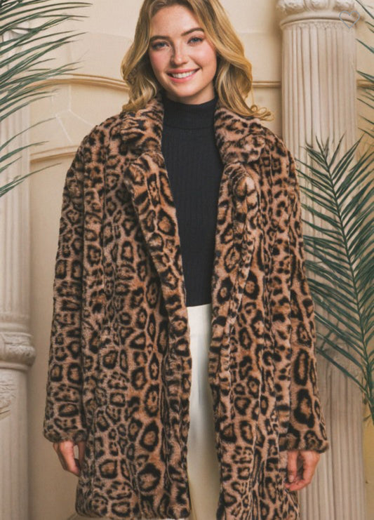 Animal Print Fur Coat