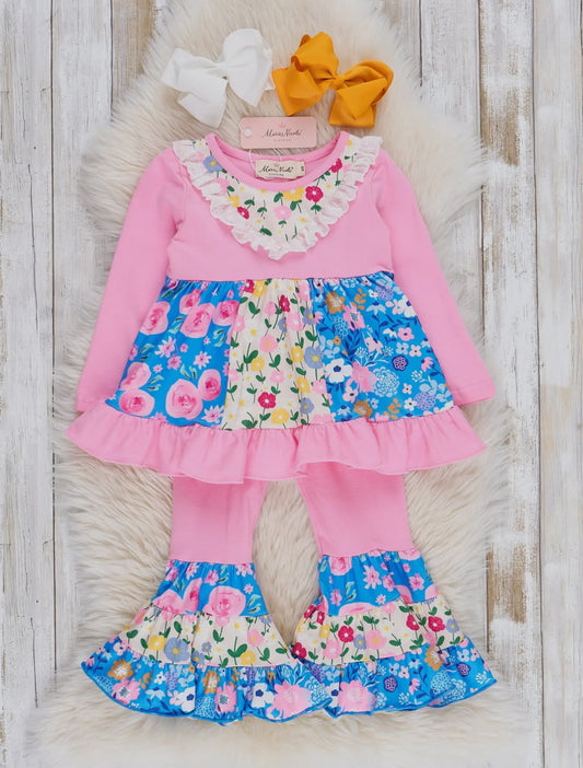 Pink Rose Ruffle Garden Outfit