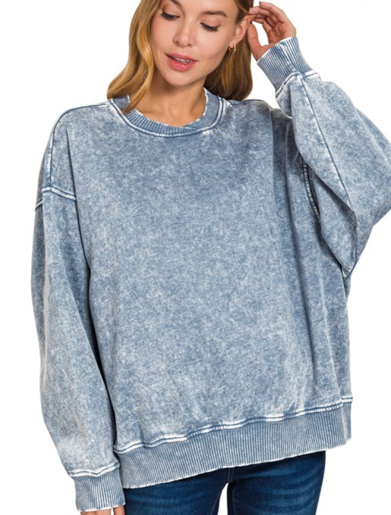 Acid Washed Oversize Pullover