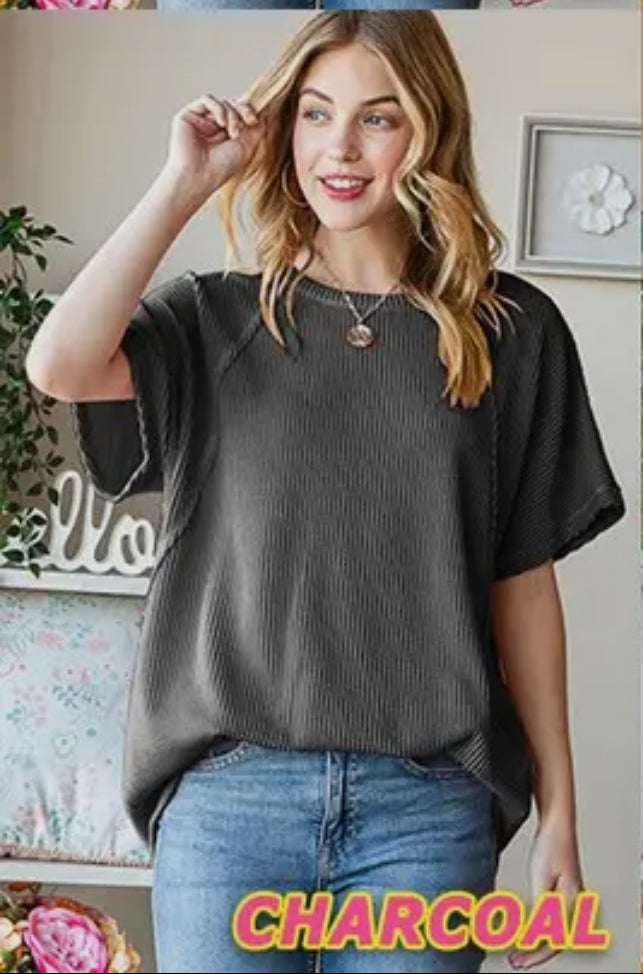 Solid Urban Ribbed Top