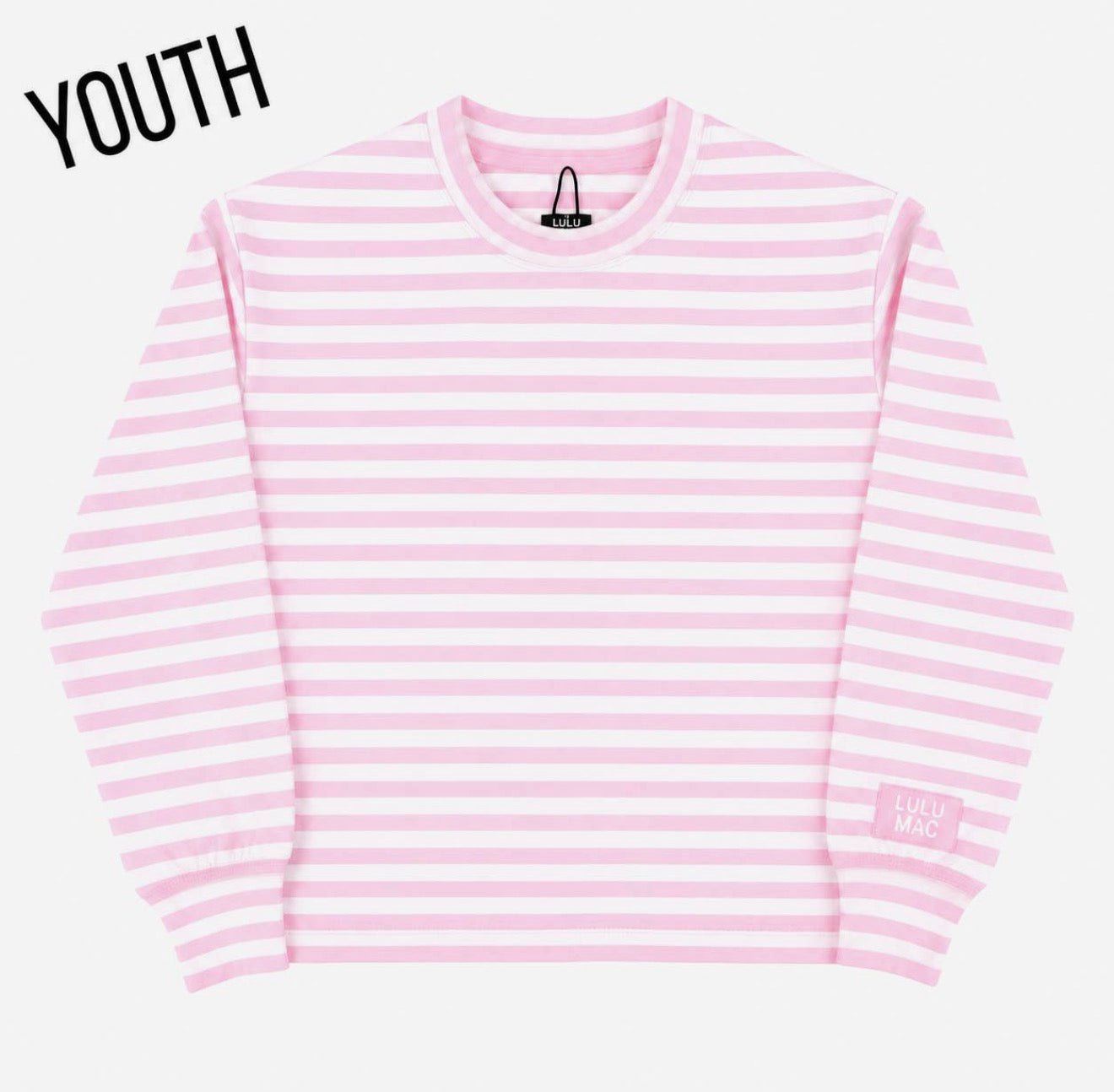 Lulu Mac Kids Striped Patch Long Sleeve Top