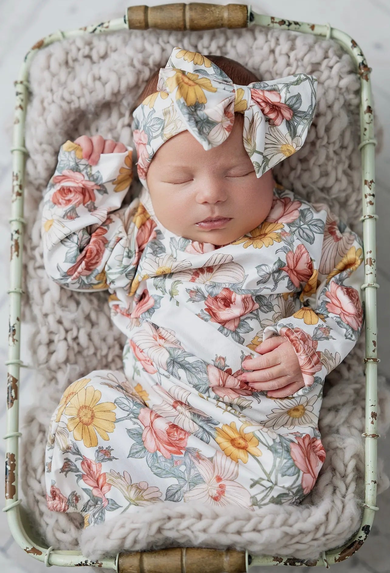 Botanical Ecru Baby Gown - Talk of the Town