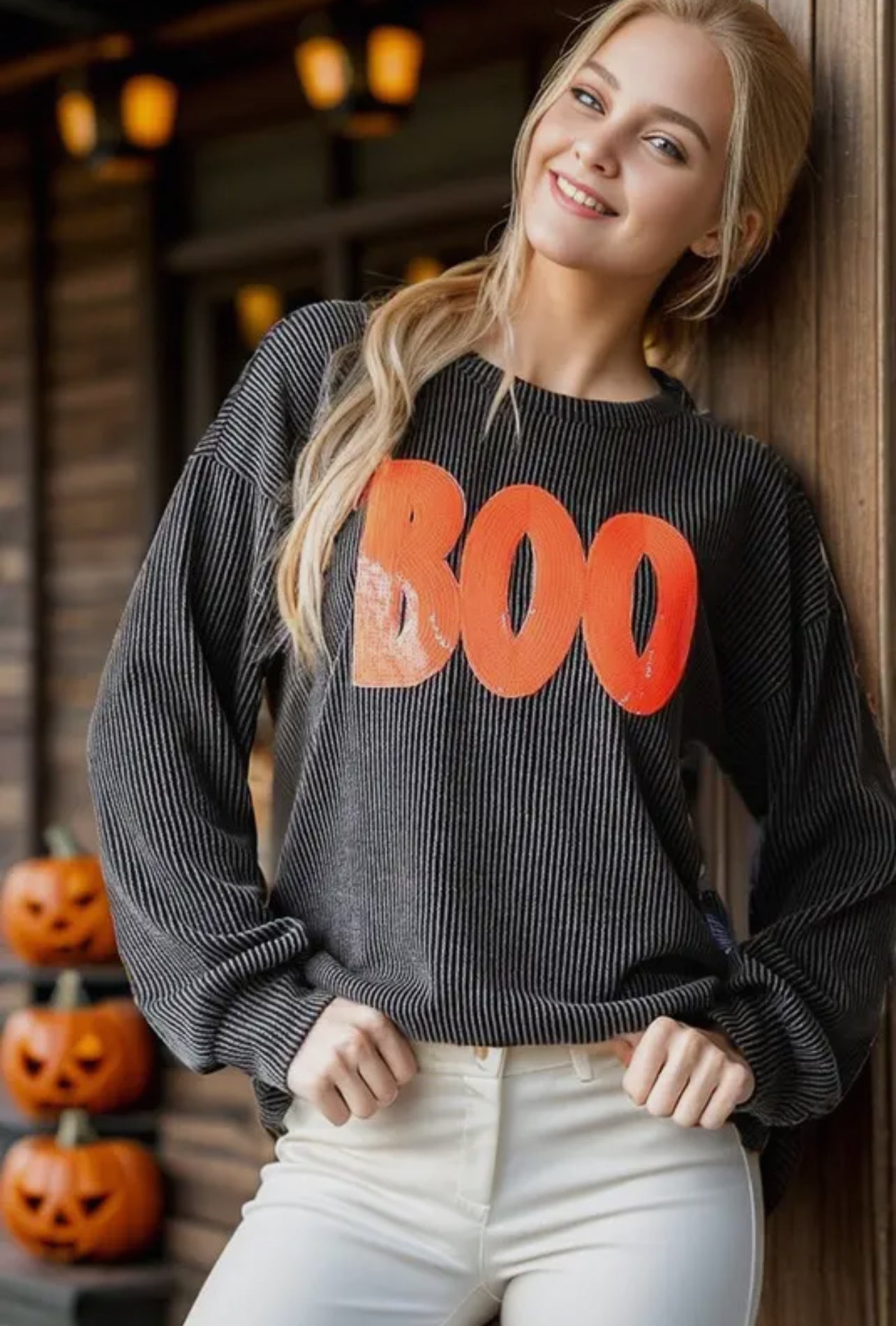 Solid Ribbed Boo Top