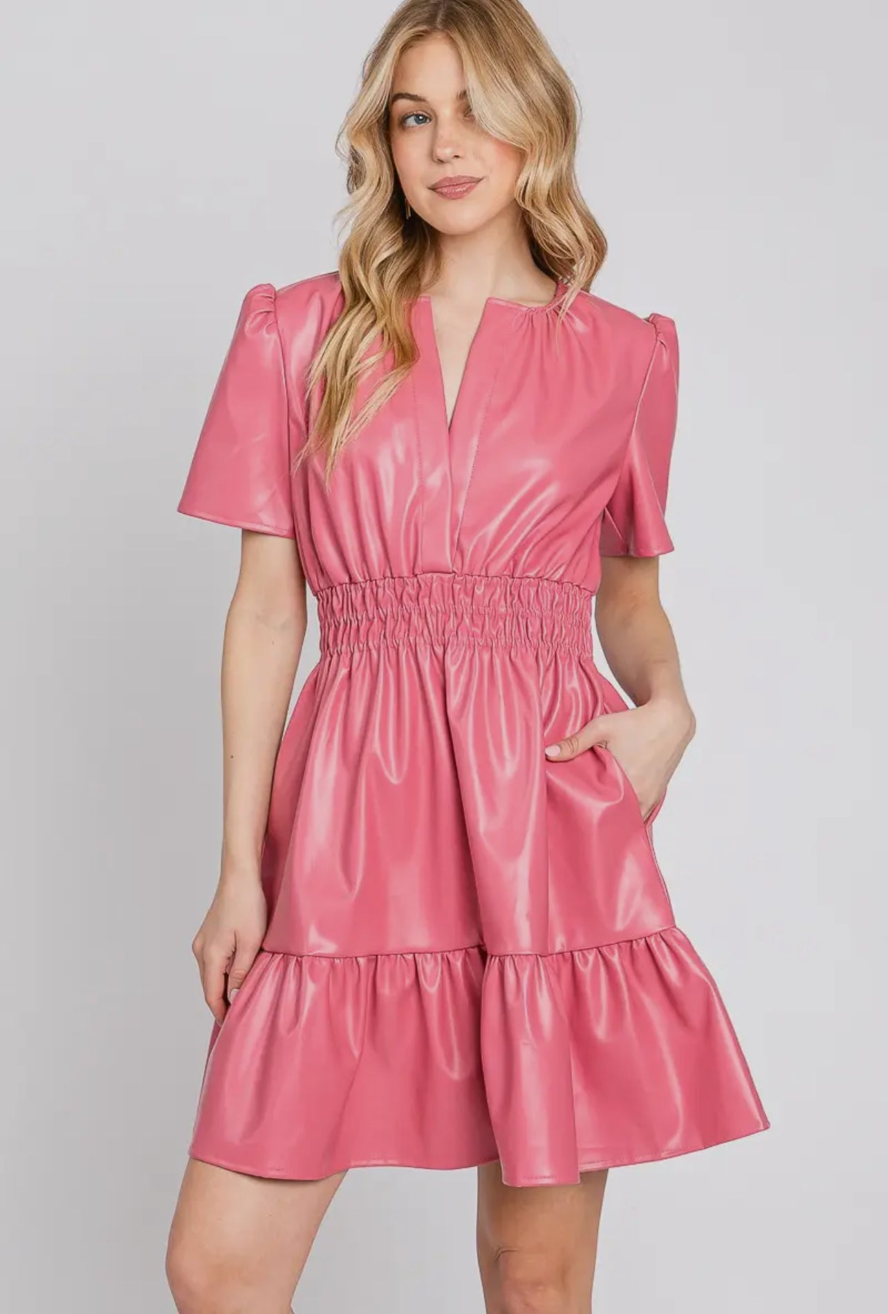 Faux Leather Mini Dress