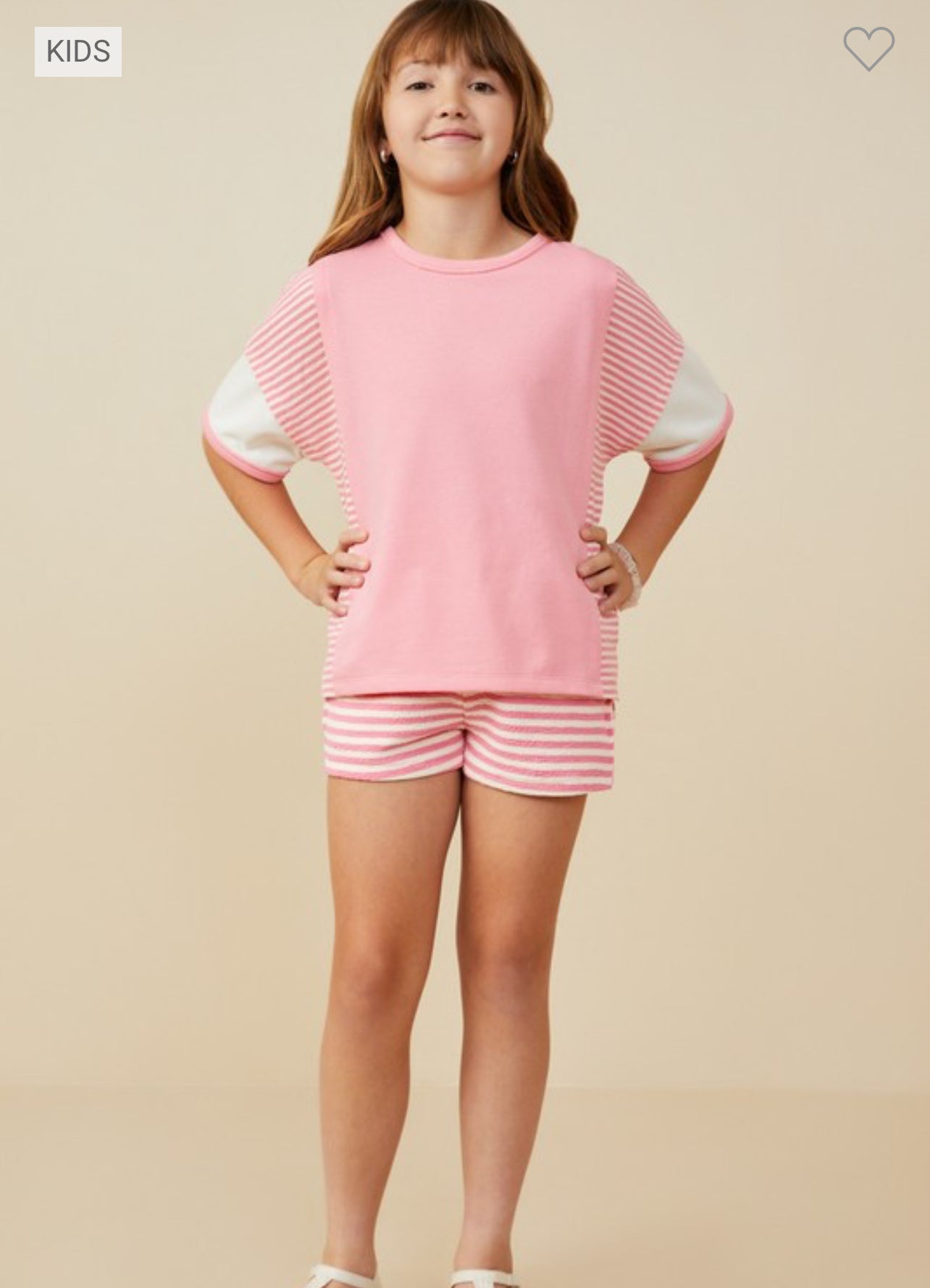 Hayden Girl Colorblock Striped Shorts Set