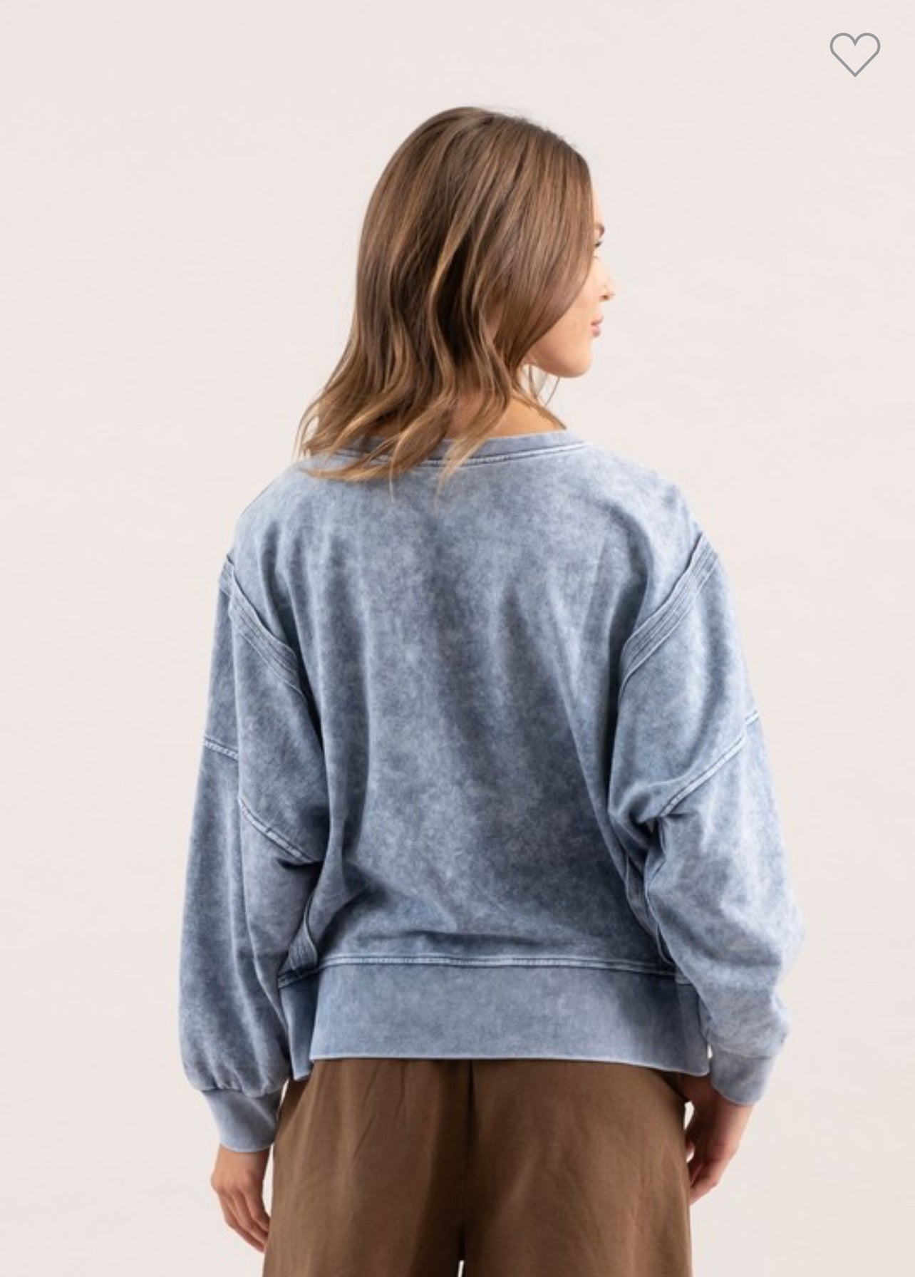 Washed Extended Shoulder Knit Top