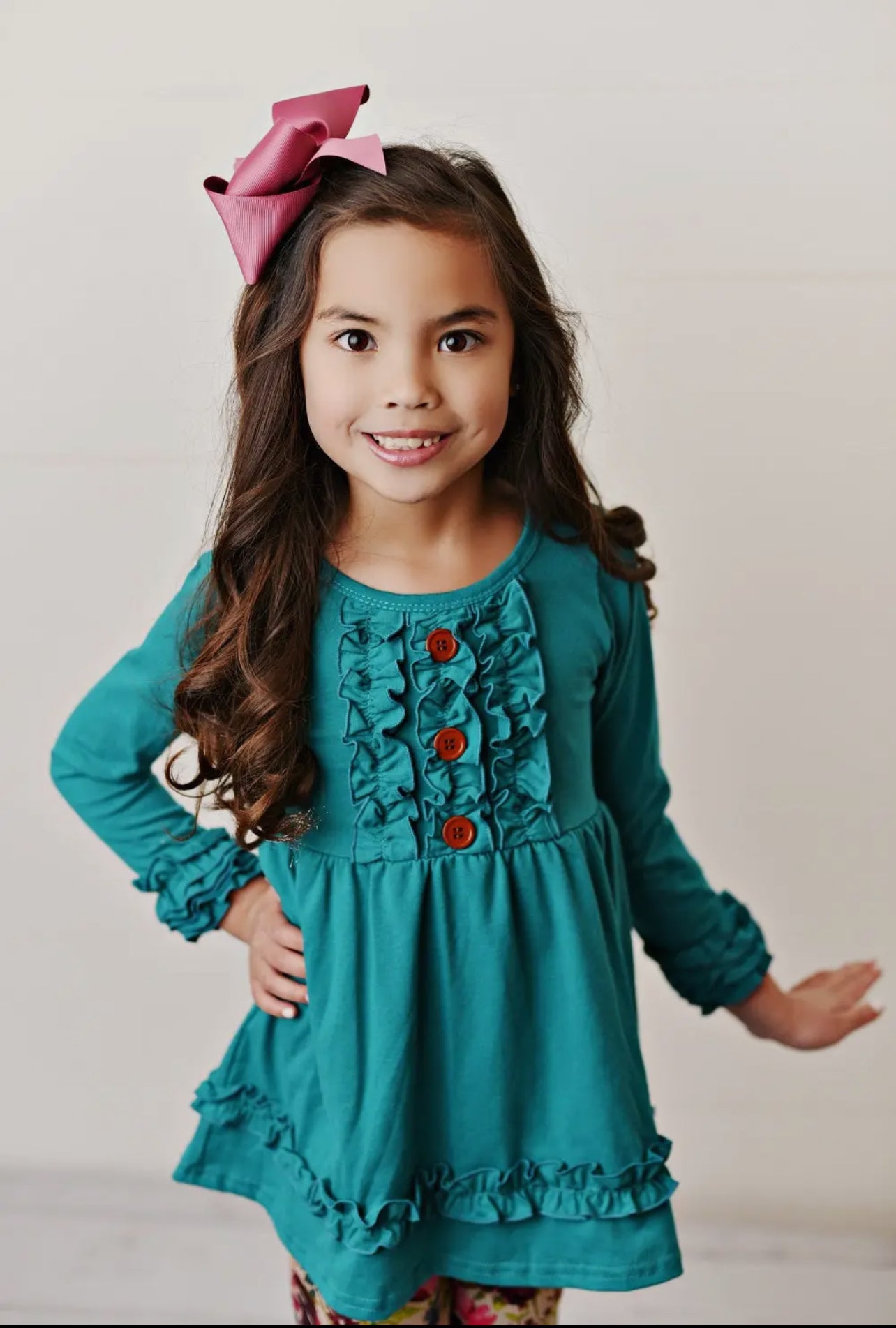 Floral Ruffle Top/Leggings Set - Talk of the Town