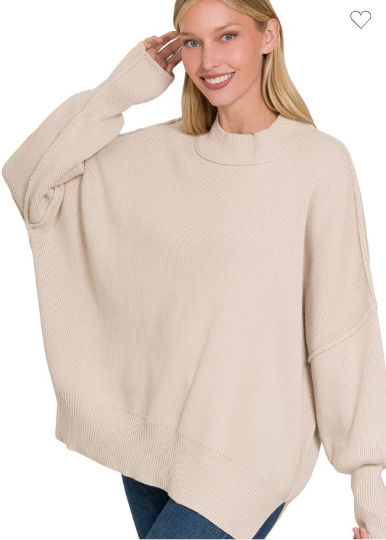 Side Slit Oversized Sweater