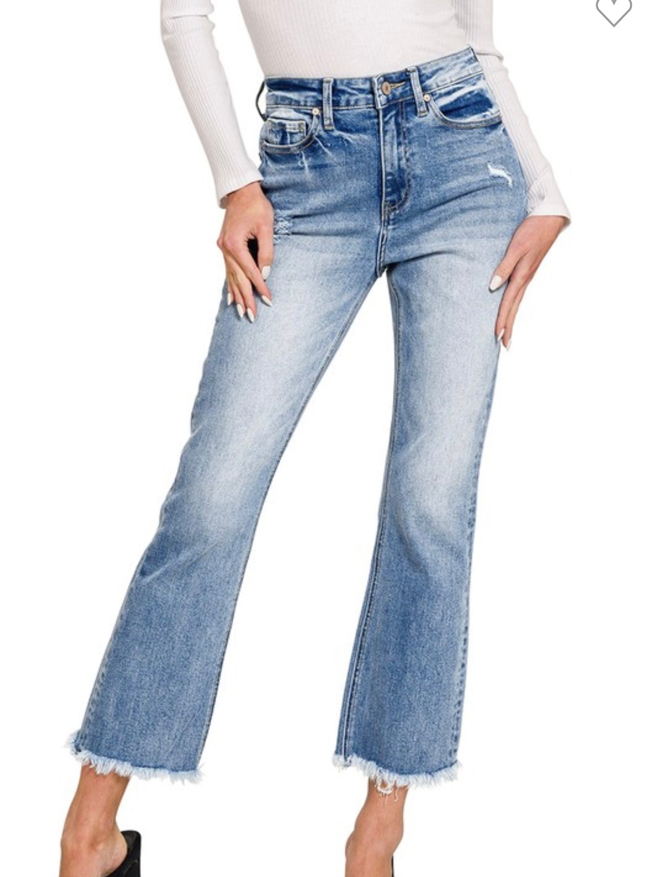 High Rise Straight Denim Pants