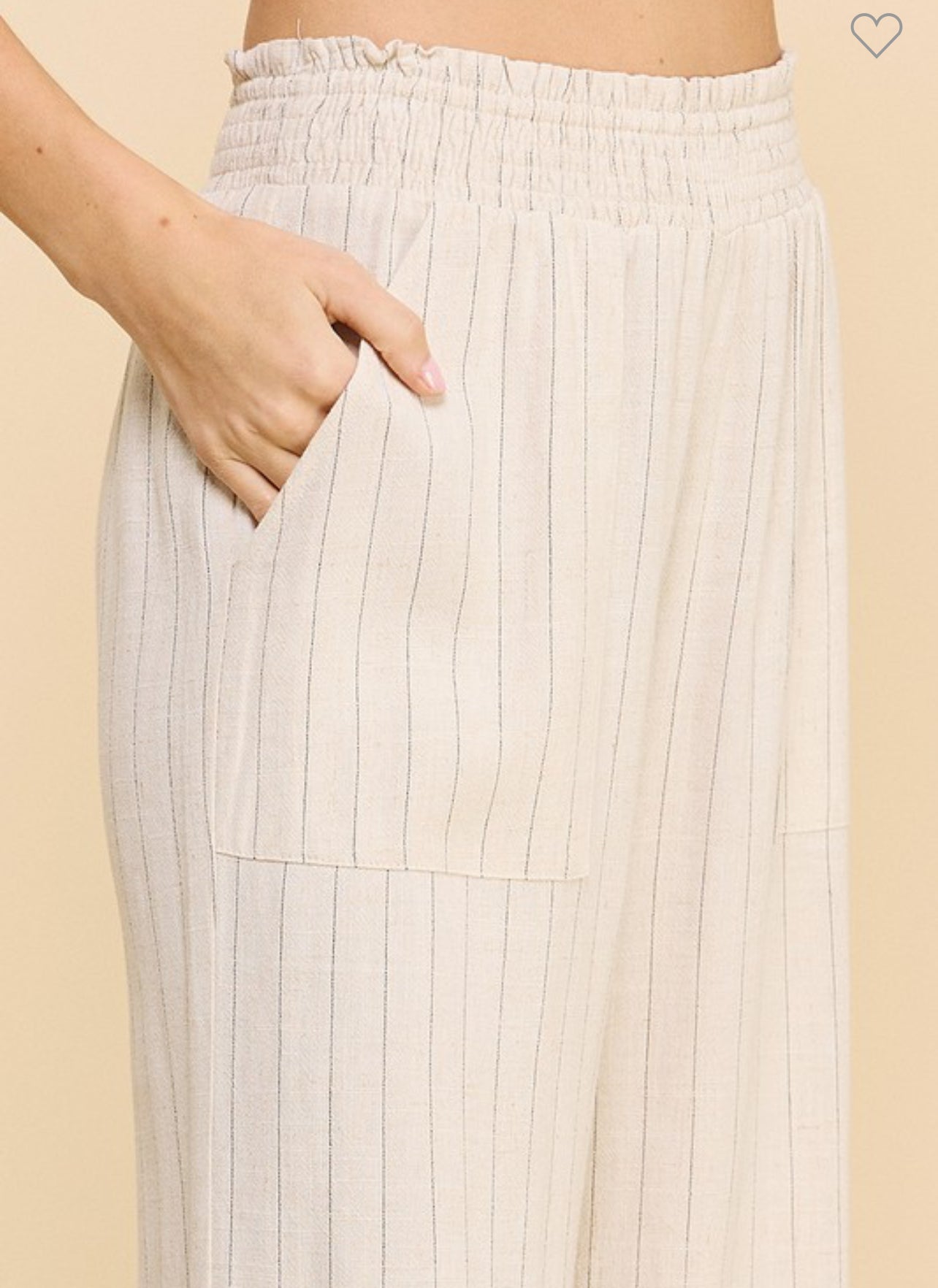 Pinstriped Smocked Pants Set