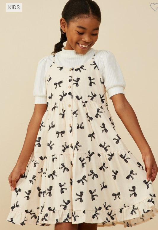 Hayden Girl’s Bow Print Tank Dress