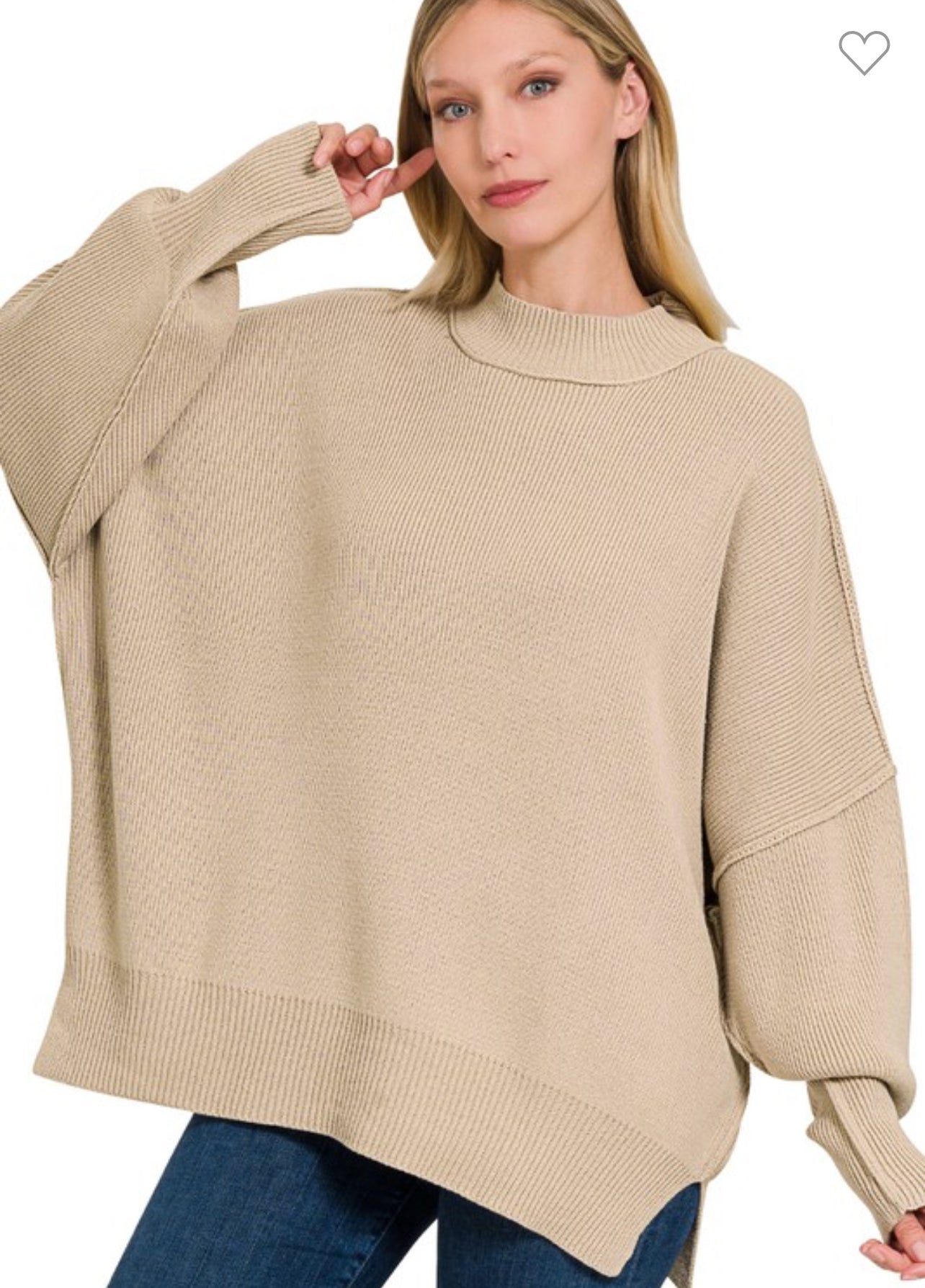 Side Slit Oversized Sweater