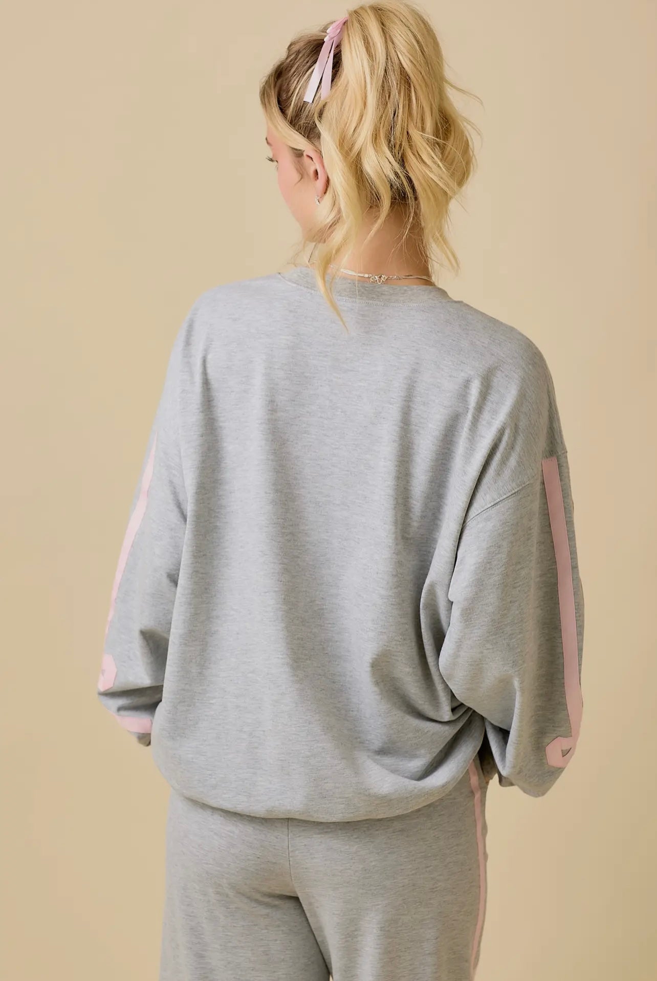 Crewneck & Wide Leg Pants Set